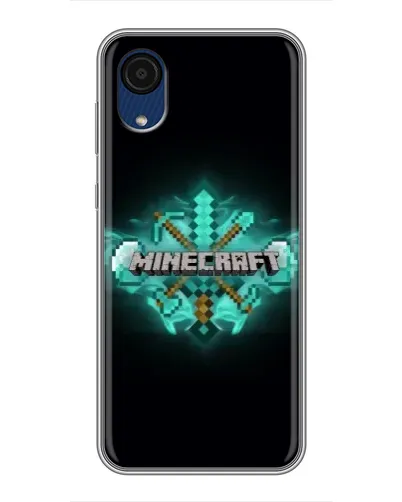 Чехол для Samsung Galaxy A03 Core с картинкой «Minecraft Diamond лого»