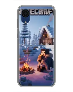 Чехол для Samsung Galaxy A03 Core с картинкой «Зимний Minecraft»
