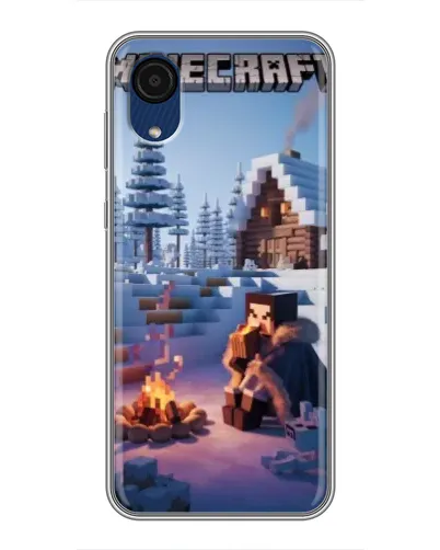 Чехол для Samsung Galaxy A03 Core с картинкой «Зимний Minecraft»