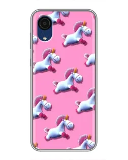Чехол для Samsung Galaxy A03 Core с картинкой «Единороги на розовом»