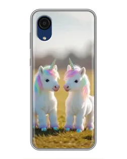 Чехол для Samsung Galaxy A03 Core с картинкой «Пара единорогов»