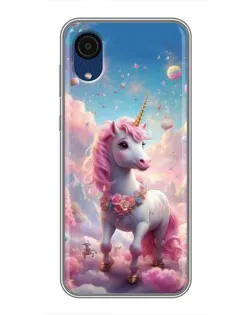 Чехол для Samsung Galaxy A03 Core с картинкой «Единорог среди облаков»