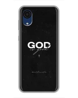Чехол для Samsung Galaxy A03 Core с картинкой «GOD — Бог над всем»