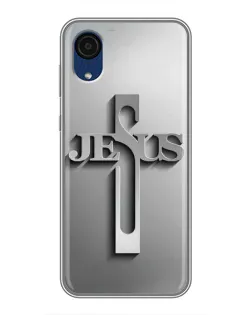 Чохол для Samsung Galaxy A03 Core з картинкою «Металевий хрест Jesus»