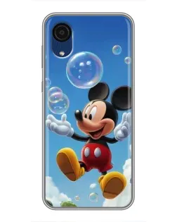 Чехол для Samsung Galaxy A03 Core с картинкой «Mickey и мыльные пузыри»