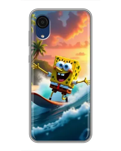Чехол для Samsung Galaxy A03 Core с картинкой «Губка Боб серфингист»