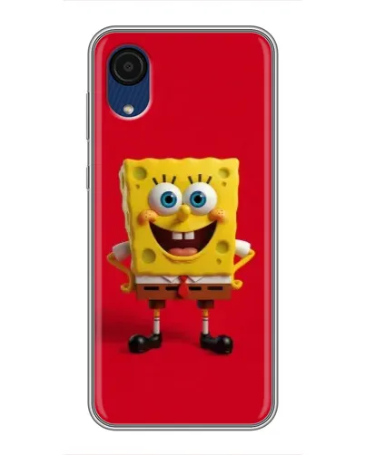 Чехол для Samsung Galaxy A03 Core с картинкой «Спанч Боб на красном»