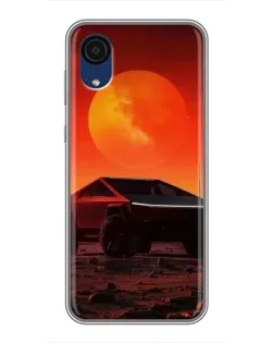 Чехол для Samsung Galaxy A03 Core с картинкой «Cybertruck на Марсе»