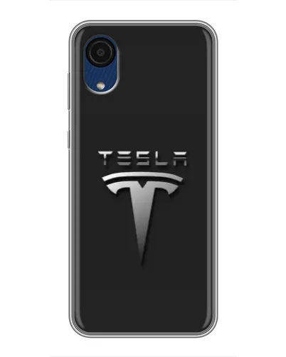 Чехол для Samsung Galaxy A03 Core с картинкой «Стальной логотип Tesla» Чехол для Samsung Galaxy A03 Core с картинкой «Стальной логотип Tesla»