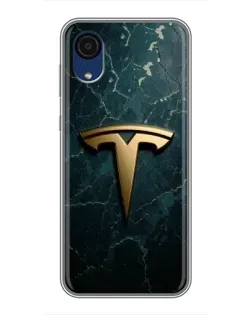 Чехол для Samsung Galaxy A03 Core с картинкой «Мраморная Tesla Gold»