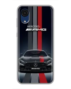 Чехол для Samsung Galaxy A03 Core с картинкой «Mercedes — белый карбон»