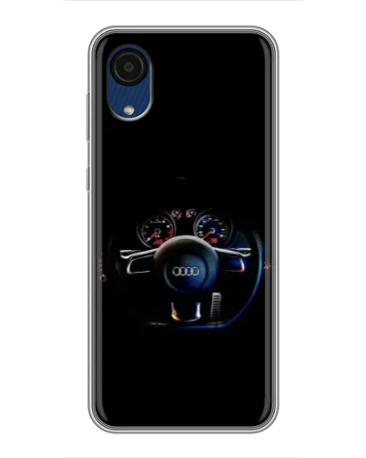 Чехол для Samsung Galaxy A03 Core с картинкой «Салон Audi — руль»