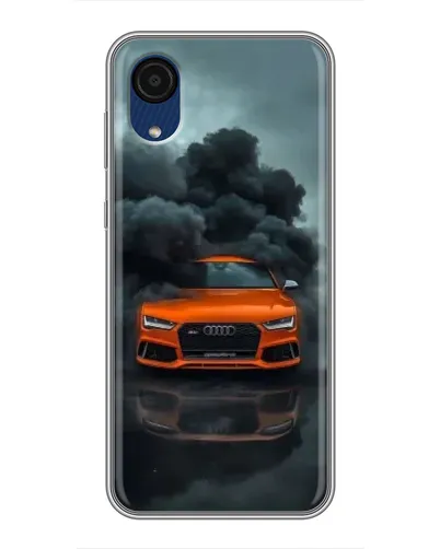 Чехол для Samsung Galaxy A03 Core с картинкой «Audi в облаках дыма»