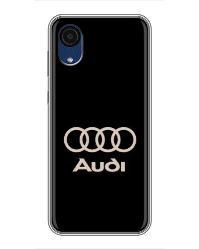 Чехол для Samsung Galaxy A03 Core с картинкой «Audi — золотой логотип»