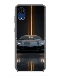 Чехол для Samsung Galaxy A03 Core с картинкой «Lamborghini золотые линии»
