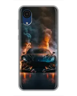 Чехол для Samsung Galaxy A03 Core с картинкой «Lamborghini дымная эстетика»