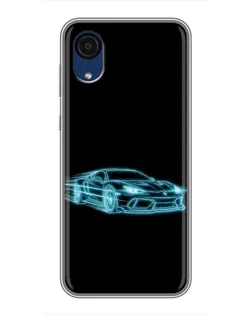 Чехол для Samsung Galaxy A03 Core с картинкой «Неоновый контур Lamborghini»