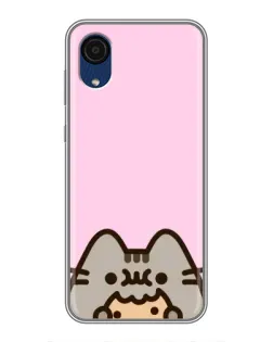 Чехол для Samsung Galaxy A03 Core с картинкой «Pusheen и печенье»
