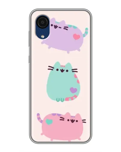 Чехол для Samsung Galaxy A03 Core с картинкой «Pusheen трио»