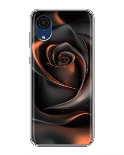Чехол для Samsung Galaxy A03 Core с картинкой «Шелковая черная роза»
