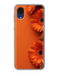 Чехол для Samsung Galaxy A03 Core с картинкой «Оранжевые герберы»