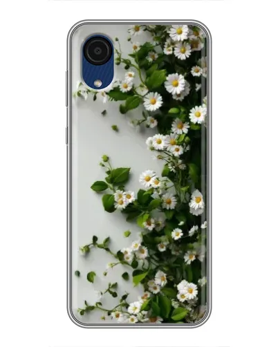 Чехол для Samsung Galaxy A03 Core с картинкой «Ветка мелких белых цветов»