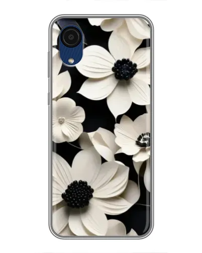 Чехол для Samsung Galaxy A03 Core с картинкой «Объемные белые цветы»