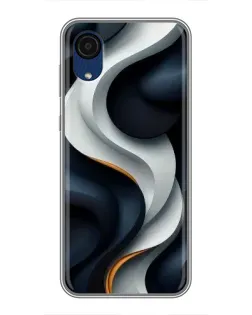 Чехол для Samsung Galaxy A03 Core с картинкой «Объемные черно-белые ленты»