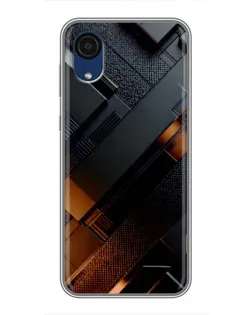 Чехол для Samsung Galaxy A03 Core с картинкой «Черные геометрические блоки»