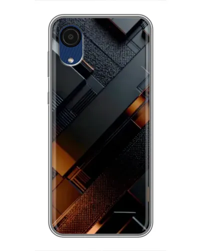 Чехол для Samsung Galaxy A03 Core с картинкой «Черные геометрические блоки»