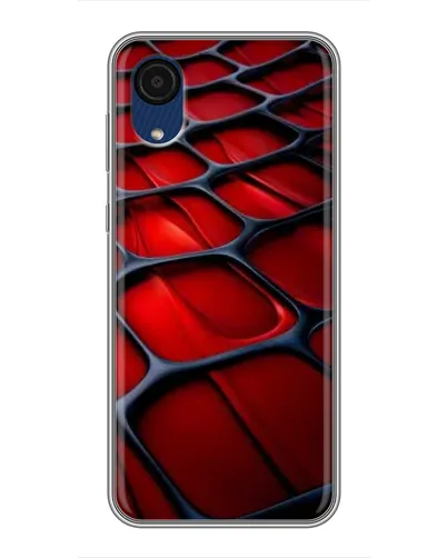 Чехол для Samsung Galaxy A03 Core с картинкой «Красная глянцевая сетка»
