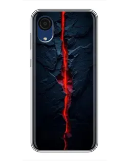 Чехол для Samsung Galaxy A03 Core с картинкой «Kрасная лавовая трещина»