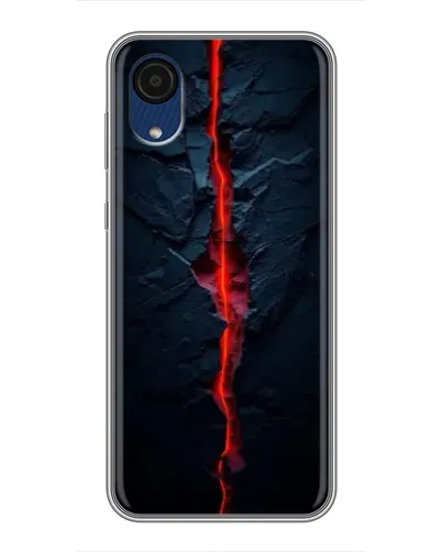 Чехол для Samsung Galaxy A03 Core с картинкой «Kрасная лавовая трещина»