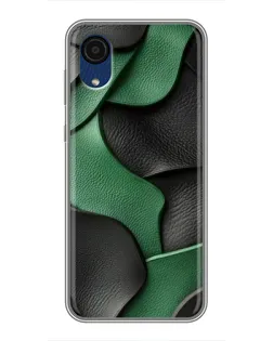 Чехол для Samsung Galaxy A03 Core с картинкой «Зеленые кожаные волны»