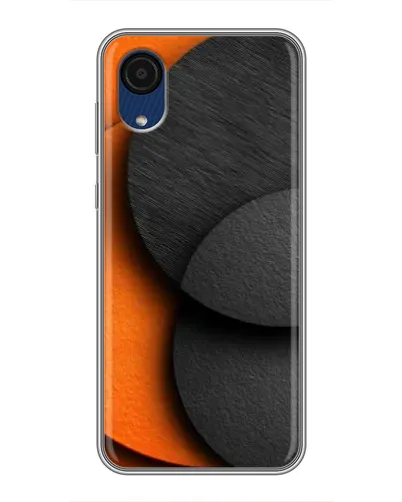 Чехол для Samsung Galaxy A03 Core с картинкой «Геометрия оранжевых кругов»