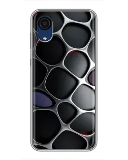 Чехол для Samsung Galaxy A03 Core с картинкой «Объемная темная решетка»