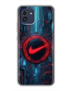 Чехол для Samsung Galaxy A03 (A035) с картинкой «Техногенный стиль Nike»