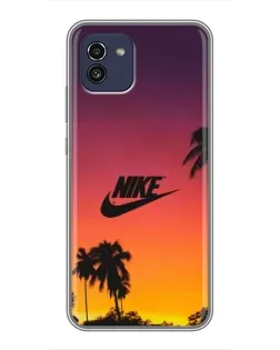 Чехол для Samsung Galaxy A03 (A035) с картинкой «Nike на закате солнца»