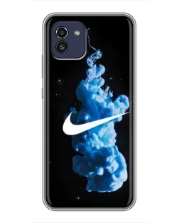 Чехол для Samsung Galaxy A03 (A035) с картинкой «Nike и синий дым»