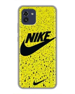 Чехол для Samsung Galaxy A03 (A035) с картинкой «Желтый текстурный Nike»