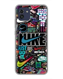 Чехол для Samsung Galaxy A03 (A035) с картинкой «Яркий коллаж Nike»