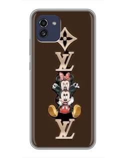 Чехол для Samsung Galaxy A03 (A035) с картинкой «LV и Микки Маус»
