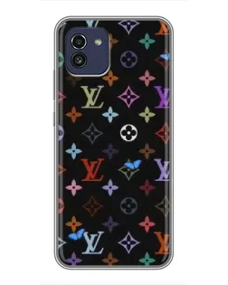 Чехол для Samsung Galaxy A03 (A035) с картинкой «Цветная монограмма LV»