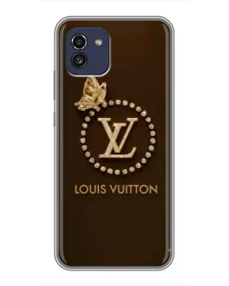 Чехол для Samsung Galaxy A03 (A035) с картинкой «LV — золотая печать»