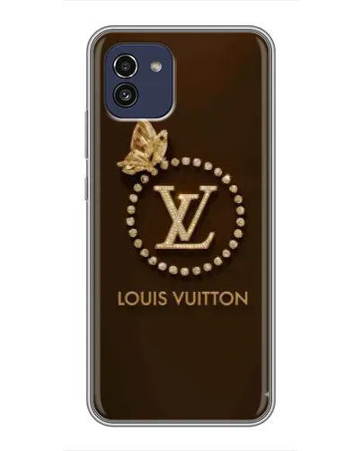 Чехол для Samsung Galaxy A03 (A035) с картинкой «LV — золотая печать»