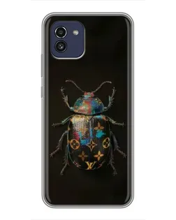Чехол для Samsung Galaxy A03 (A035) с картинкой «LV — мраморный принт»