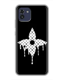Чехол для Samsung Galaxy A03 (A035) с картинкой «Цветочная монограмма»