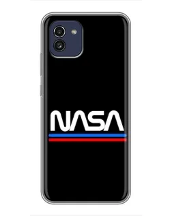 Чехол для Samsung Galaxy A03 (A035) с картинкой «NASA — классика Red Blue» Чехол для Samsung Galaxy A03 (A035) с картинкой «NASA — классика Red Blue»