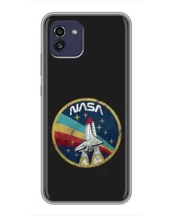 Чехол для Samsung Galaxy A03 (A035) с картинкой «NASA — эмблема миссии» Чехол для Samsung Galaxy A03 (A035) с картинкой «NASA — эмблема миссии»