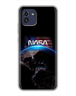 Чохол для Samsung Galaxy A03 (A035) з картинкою «Земля з космосу NASA»